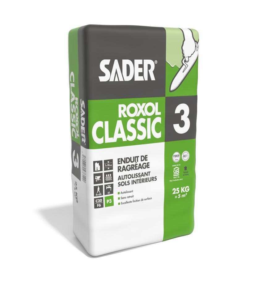 Enduit de lissage autolissant P3 Bostik Sader Roxol Classic 3